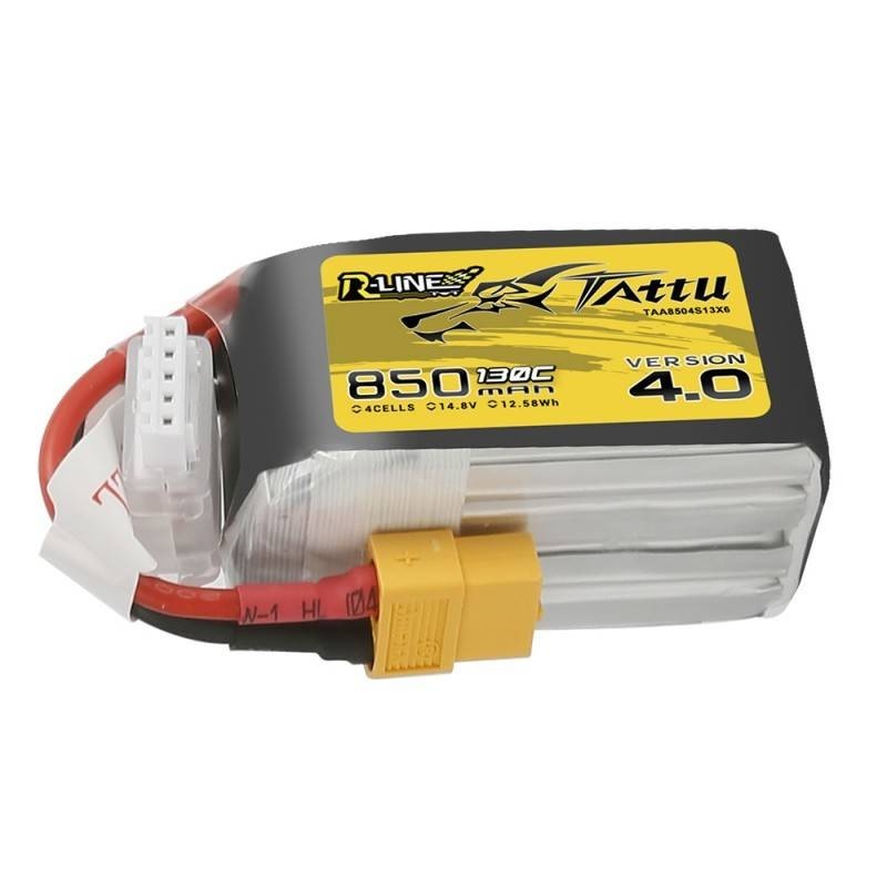 Battery Tattu R-Line 850mAh 14.8V 130C 4S1P XT60 Battery Tattu R-Line 850mAh 14.8V 130C 4S1P XT60
