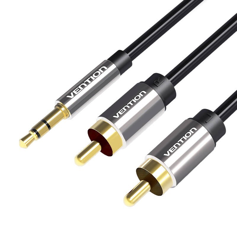 Cable Audio 3.5mm to 2x RCA Vention BCFBI 3m Black Cable Audio 3.5mm to 2x RCA Vention BCFBI 3m Black