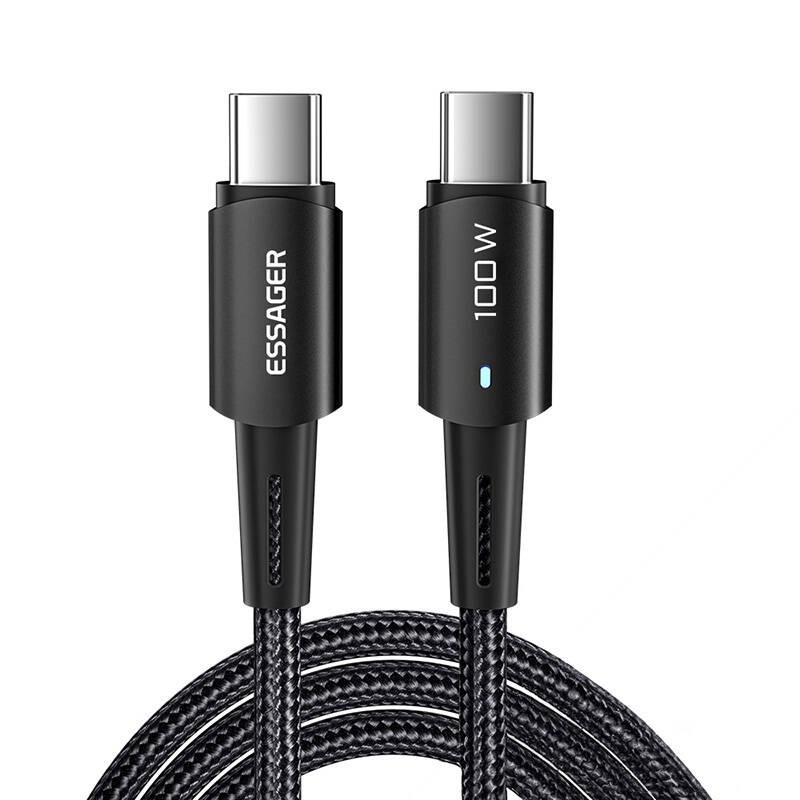 USB-C to USB-C Cable 100W Essager 1m (black) USB-C to USB-C Cable 100W Essager 1m (black)