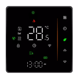 Įkraunamas termostatas 16A Black TR066C Wifi TUYA