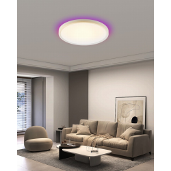 Smart griestu gaismeklis RGB fona apgaismojums 40cm 50W Tuya WiFi Bāka balta