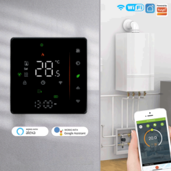 Normally Open Thermostat 5A Black TRZ65C ZigBee TUYA