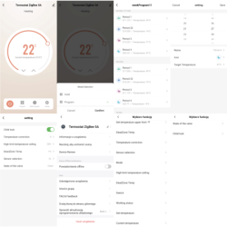 Normally Open Thermostat 5A Black TRZ65C ZigBee TUYA