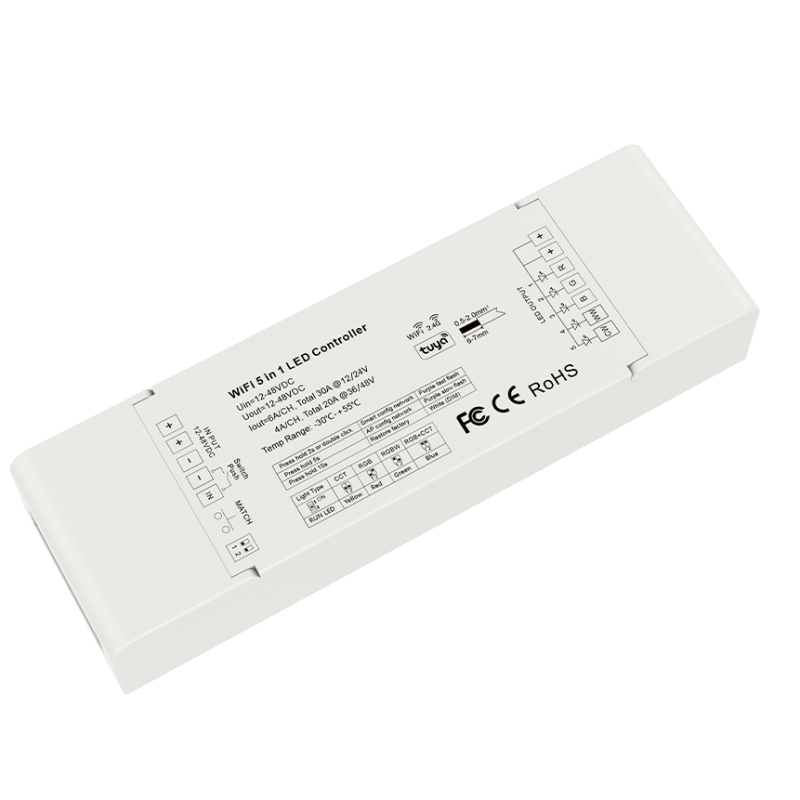 Kontroler LED 5w1 WIFI + RF RGB+CCT SD HUE TUYA Kontroler LED 5w1 WIFI + RF RGB+CCT SD HUE TUYA