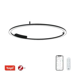 Ceiling (wall) luminaire black 120cm 72W 4752lm Tuya Zigbee 3,0 with remote control