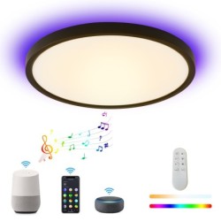 Smart Ceiling Light RGB Backlight 60cm 65W Tuya WiFi Beacon Black
