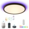 Smart Ceiling Light RGB Backlight 60cm 65W Tuya WiFi Beacon Black