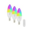  NEO LITE Smart 3x LED spuldze E14 6W RGB + CCT krāsa un balta, regulējama, WiFi, C37, Bāka, tālvadības pults