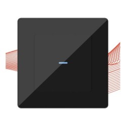 Настенный выключатель с 1 кнопкой, черное стекло Zigbee