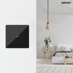 Настенный выключатель с 1 кнопкой, черное стекло Zigbee