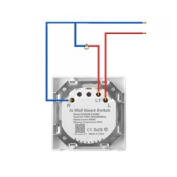 Настенный выключатель с 1 кнопкой, черное стекло Zigbee