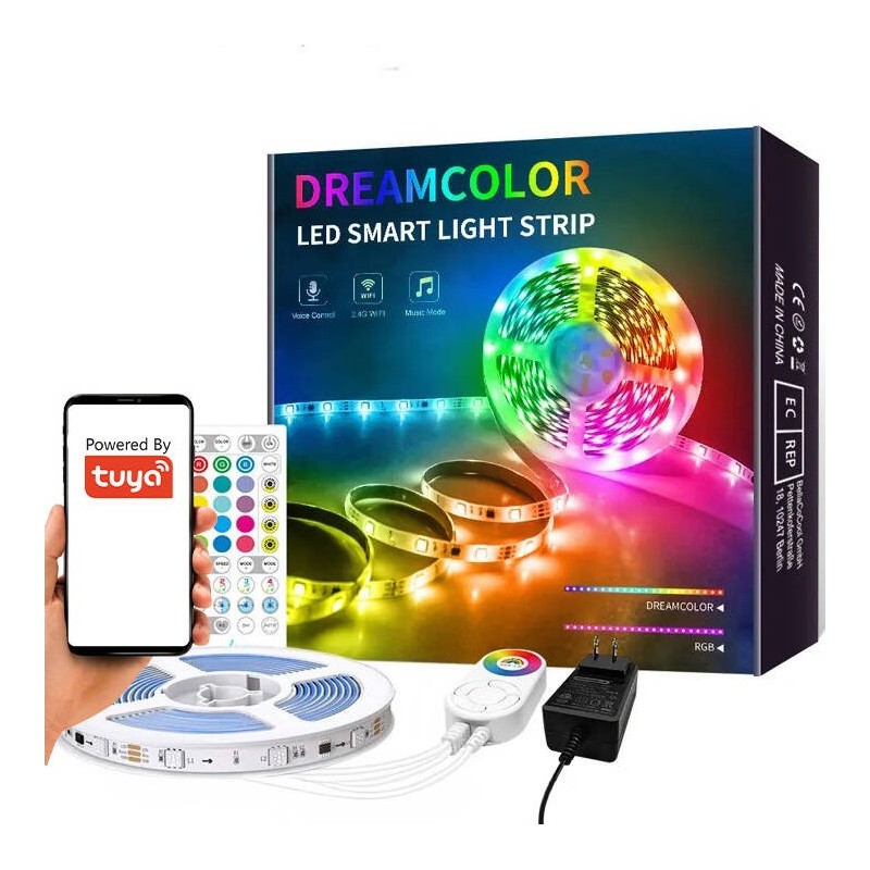Viedā 5 m Wi-Fi LED sloksne RGBIC Viedā 5 m Wi-Fi LED sloksne RGBIC