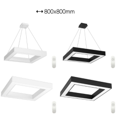 Nutikas rippvalgusti 80x80x7cm 60W must Zigbee 3.0